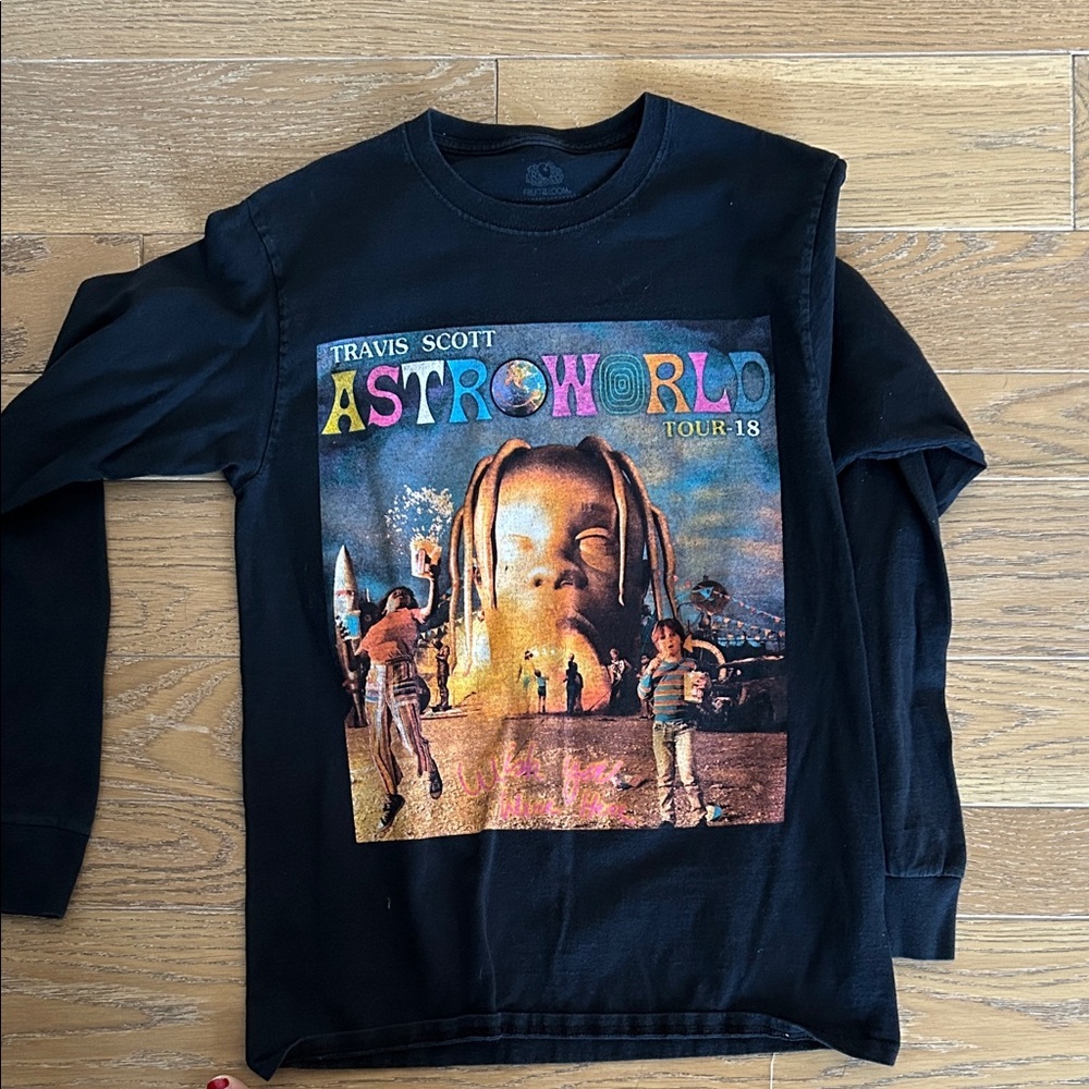 Fruit of the loom graphic long sleeve Travis Scott tee shirt